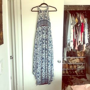 Blue and white summer dress